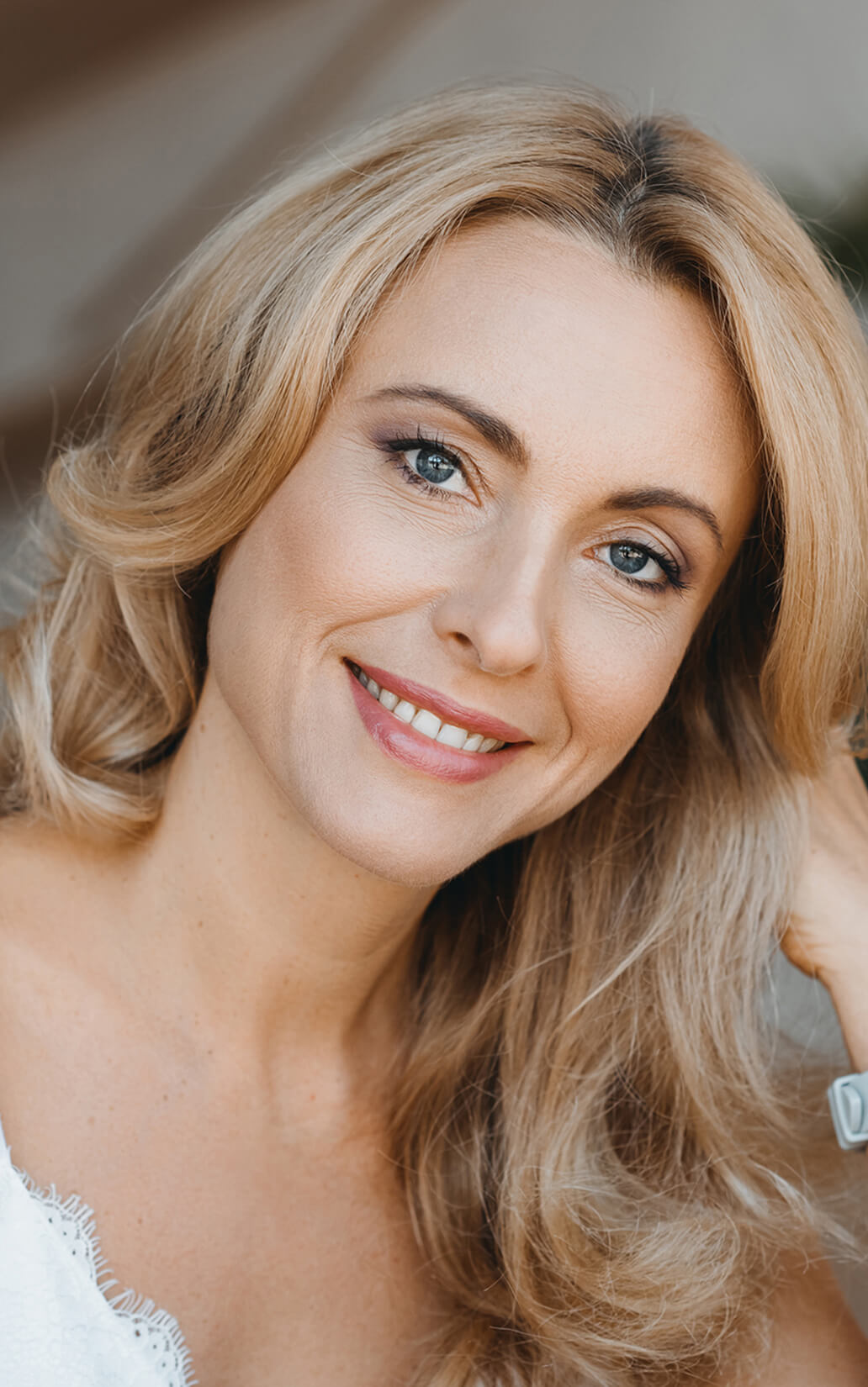 plastic surgery patient model in her 50s