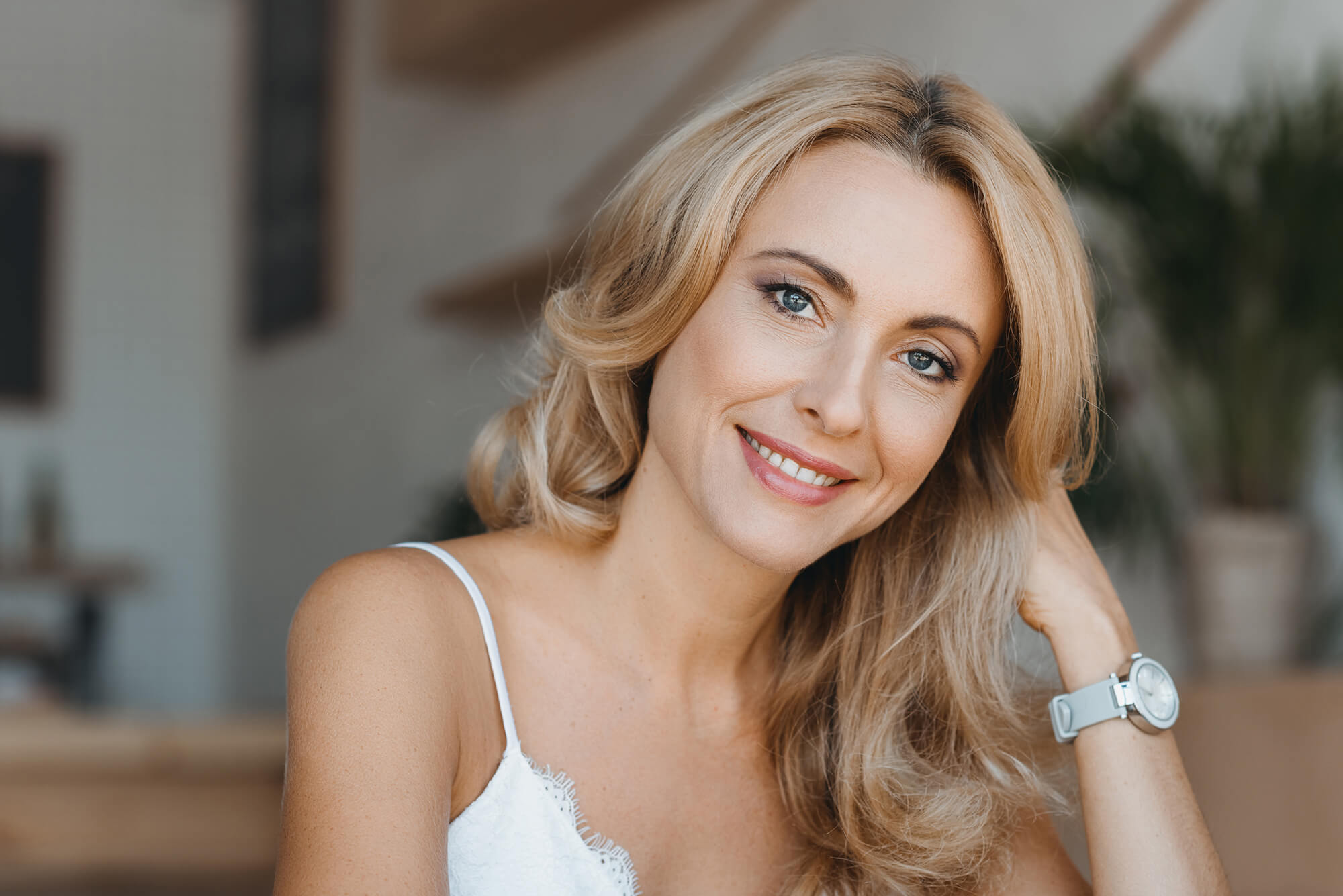 plastic surgery patient model in her 50s